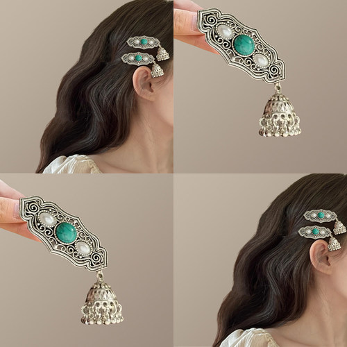 蔓雅知蒙古元素合金发卡镂空花纹