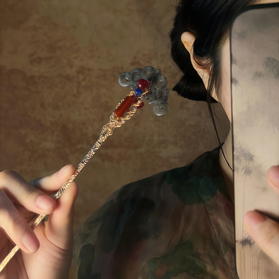 叩玉京|新中式如意点翠金属发簪