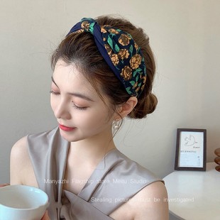 法式复古气质交叉发箍女2026年新款宽边压发头箍高级感高颅顶发卡