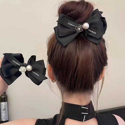 复古蝴蝶结发夹可爱丸子头神器