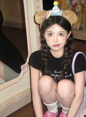 达菲duffy可爱生日帽发箍女游乐园拍照发饰洗脸发捆头箍头饰发卡