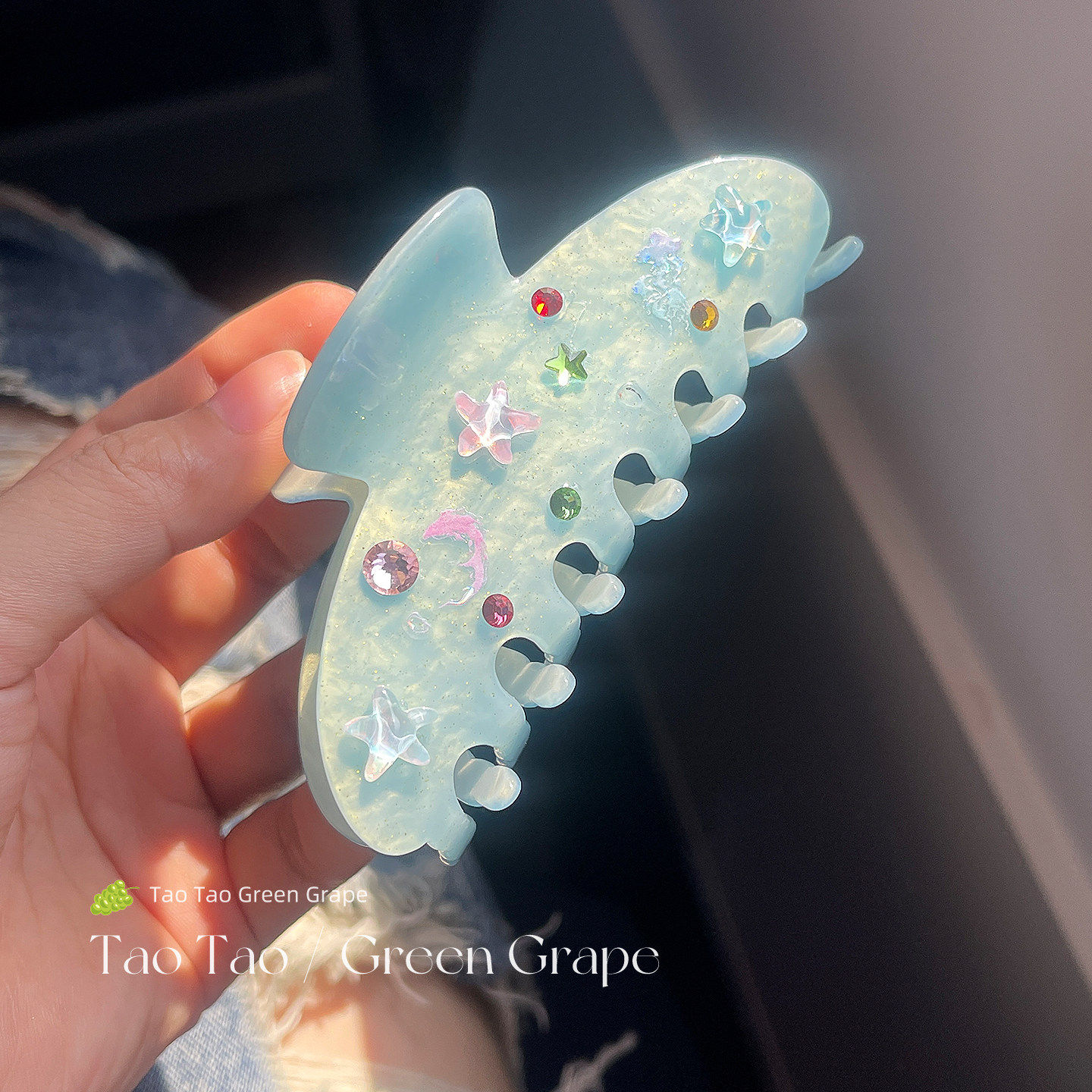 波光粼粼的海洋蓝色醋酸海星抓夹