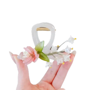 玉兰皎皎白~古风花朵抓夹超仙温柔后脑勺盘发鲨鱼夹头饰发夹发卡