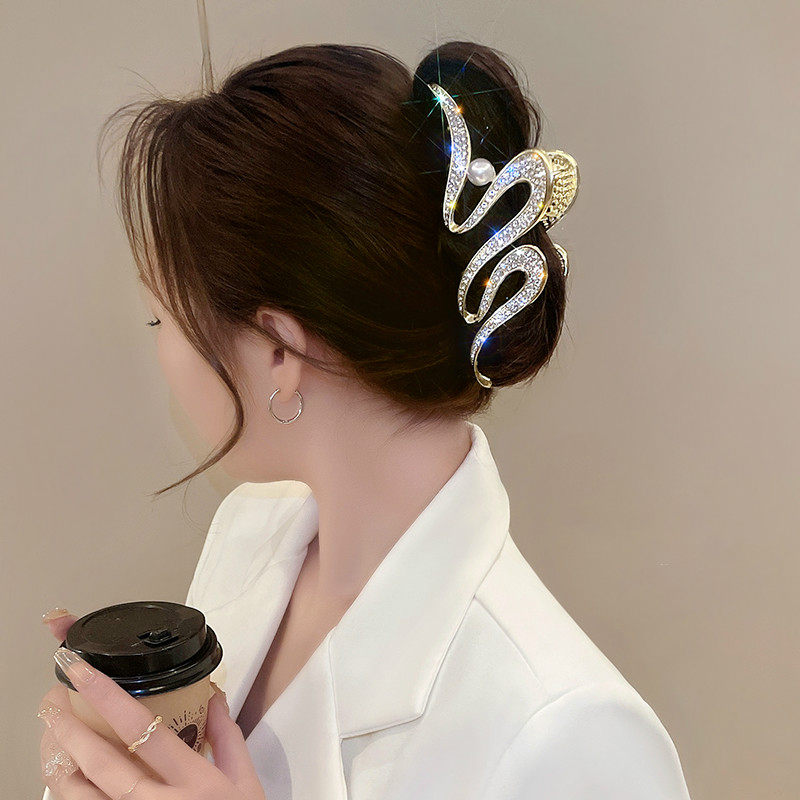 高級感金屬抓夾女大號盤發鯊魚夾