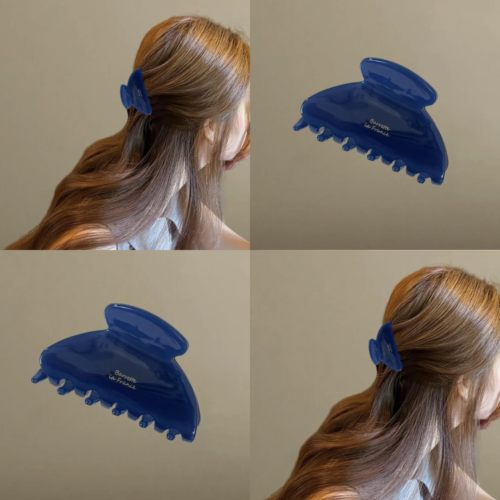 克莱因蓝~质感纯色醋酸抓夹~韩系