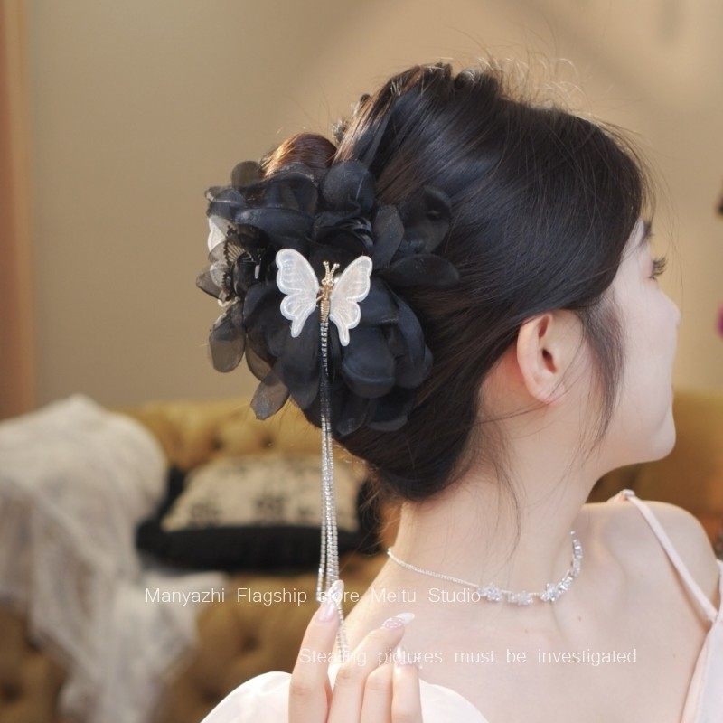 蝶戀花氣質發飾抓夾鯊魚夾