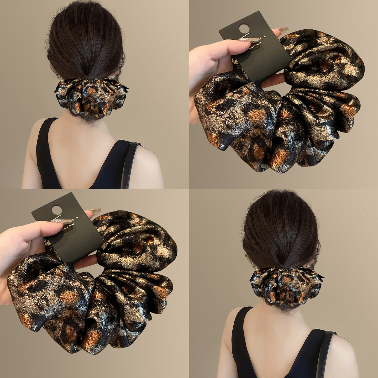 金钱豹系~老钱风豹纹大肠发圈女复古高弹力头绳皮筋高级感盘发器,家庭/个人清洁工具,盘发器,淘宝优惠券,粉丝福利购,淘宝优惠卷