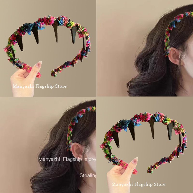 發箍尼泊爾紗線彩色毛線大波浪