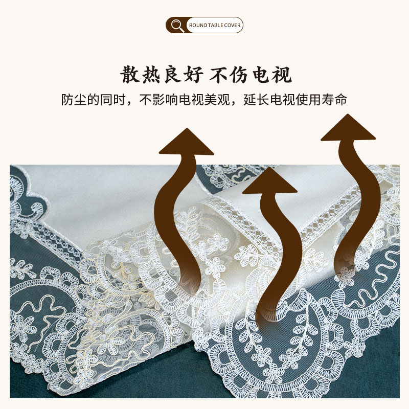 欧式蕾丝网纱电视机防尘罩43寸50寸55寸65寸液晶电视现代简约盖布
