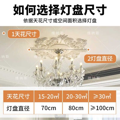 法式拼花灯盘pu线条仿石膏灯盘欧式吊灯天花装饰复古客厅吊顶圆盘