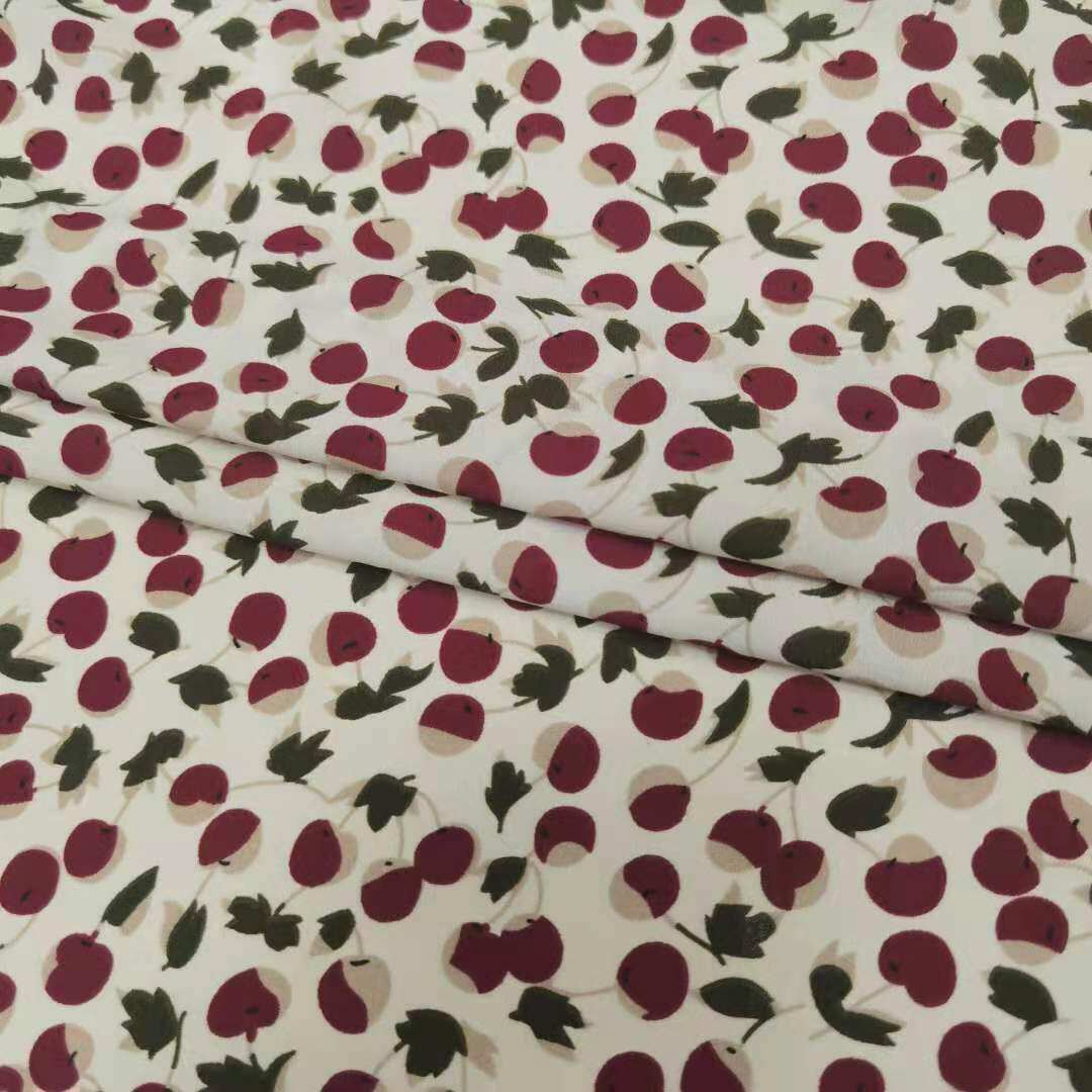 高档印花雪纺布料弹力不透垂感衬衫大摆裙连衣裙服装时装面料夏季