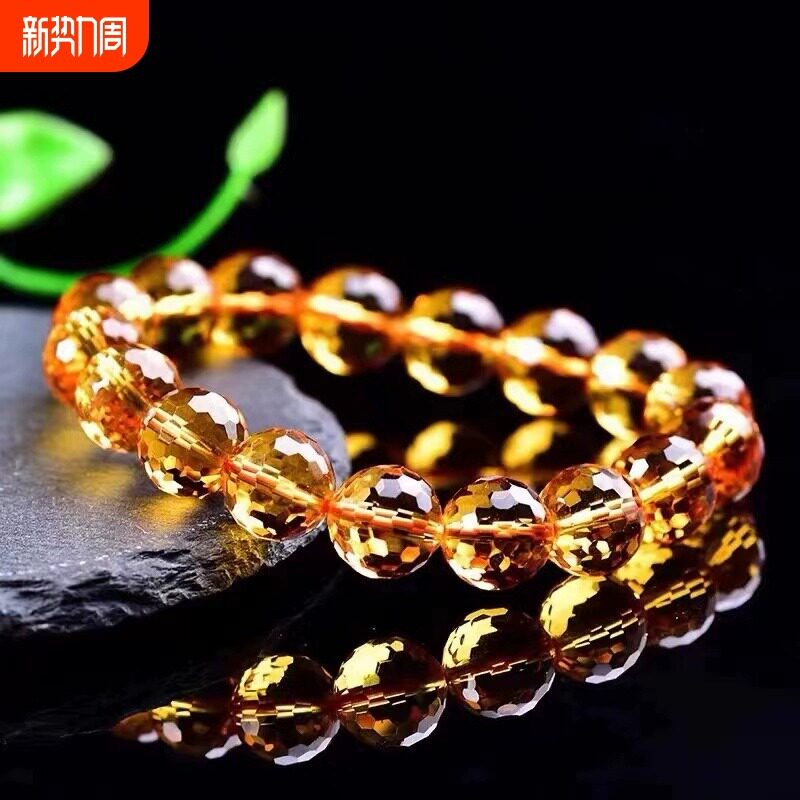 厂家直销黄水晶手链手串招财进宝水晶石纯天然真品巴西天然黄水晶