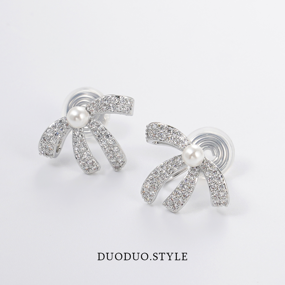 DUODUO高级轻奢满钻超闪珍珠耳环