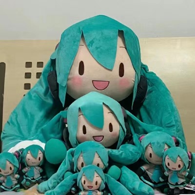 超大1米巨无霸大傻初音fufu可爱玩偶抱枕国版可爱毛绒公仔礼物潮