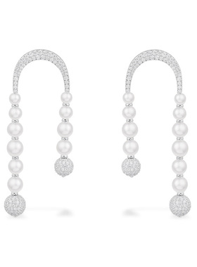 APM Monaco 满镶月亮珍珠银耳钉耳环轻奢高级百搭女款 AE14255XPL