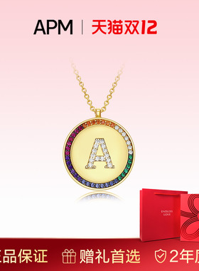 【生日礼物】APM Monaco彩色字母吊牌项链情侣款男女生日礼物