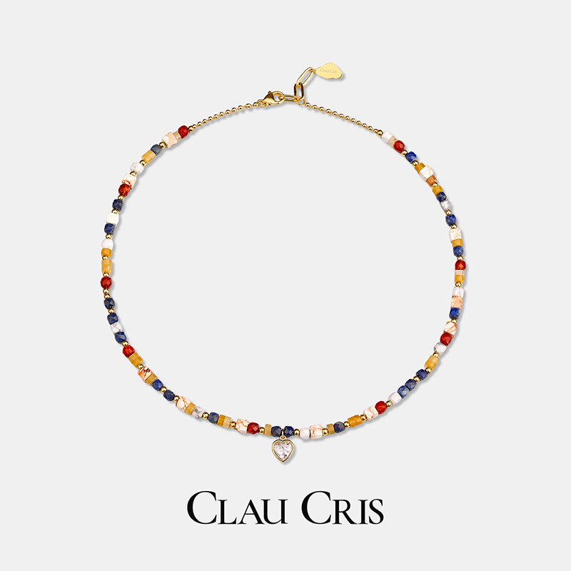 ClauCris复古自由石项链女款