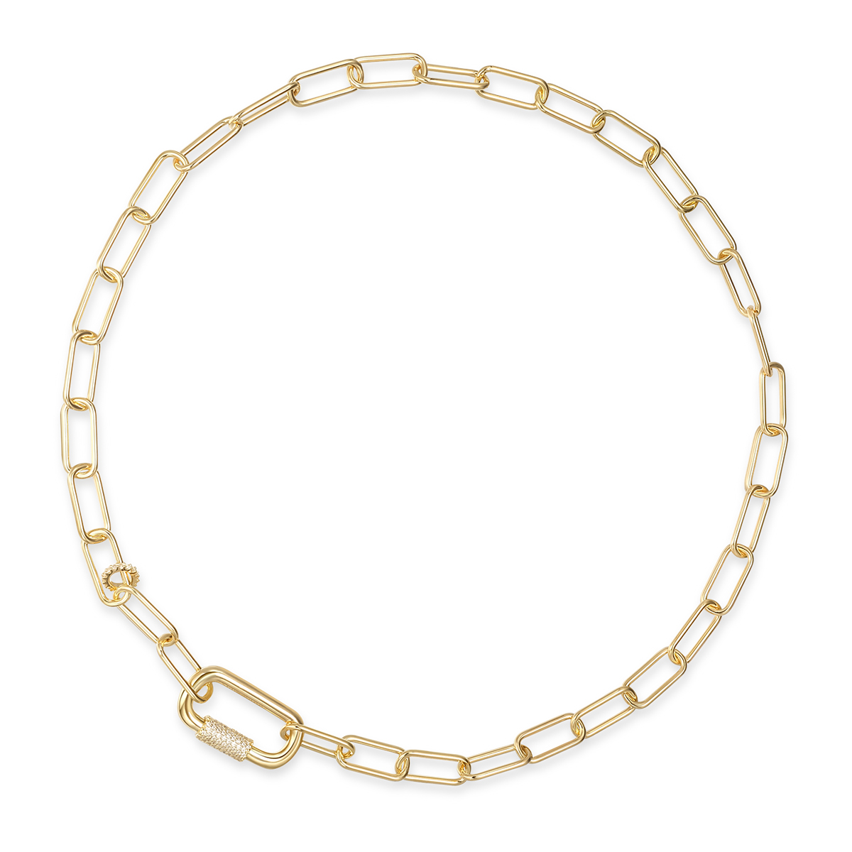 APM Monaco 金色链扣女款项链简约小众别致设计感饰品生日礼物