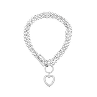 小众女款 心形圆圈和长方形三链条项链个性 AC5154OX Monaco APM