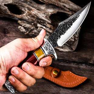 蒙族手把肉小刀锻造刀蒙古吃肉刀牛排刀藏族手扒肉刀水果刀送刀套