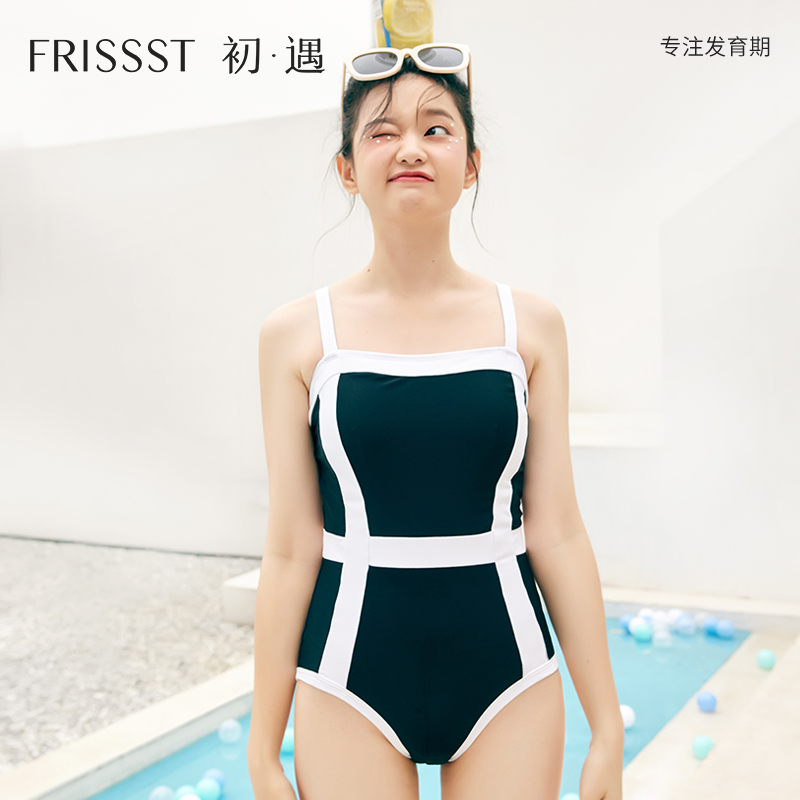 新款初遇儿童少女泳衣连体