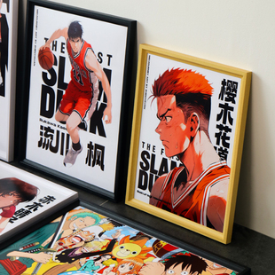 实木相框定制挂墙画框装裱墙裱a3a4动漫油画4k16寸28寸大相框礼物