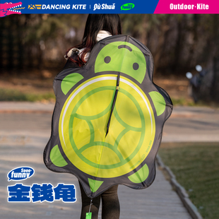 2026新款卡通乌龟网红金钱龟绿风筝微风易飞儿童手持大人专用高档