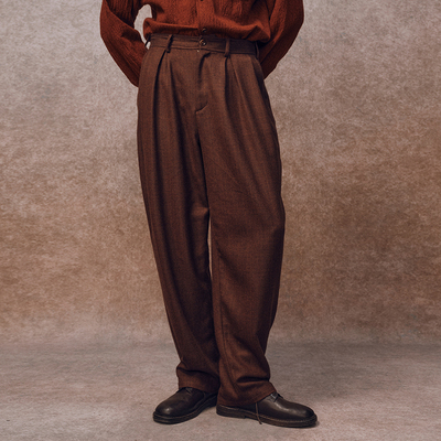 「秋冬新品」SageSalt 新年系列 羊毛与羊绒 棕红色长裤3038RD