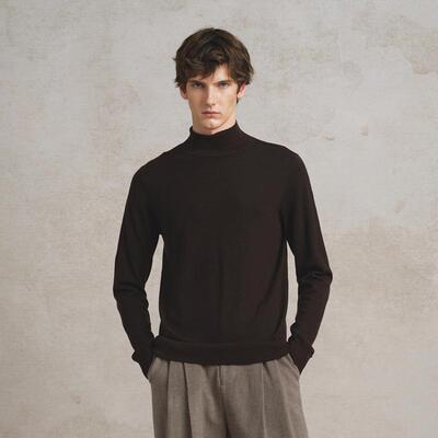 2色｜SageSalt 极细90S美丽诺羊毛 巴素兰工艺针织半高领7021BR