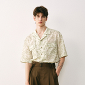 」SageSalt 浅草绿 古巴领盐缩印花短袖 「春夏新品 衬衫 1044GN