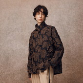 「秋冬新品 1047NV 外套 」SageSalt 藏蓝提花立领衬衫