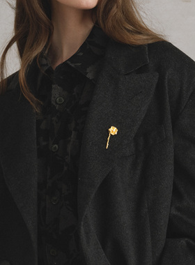 SageSalt 可摘卸胸针 铜镀厚金 瑞士纯手工雕刻