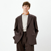 「尾码 进口混纺面料6004BR 专享」Sagesalt春夏深橡木色休闲西装