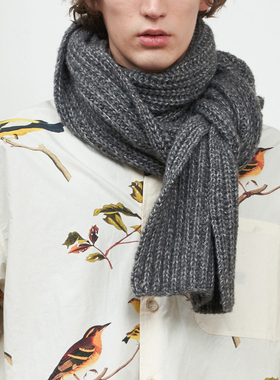 新年礼物 SageSalt烟熏灰色针织围巾羊毛混纺百搭舒适亲 AC007DG