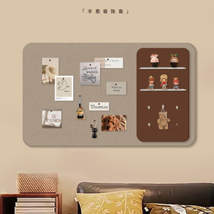 卧室玄关客厅软木板自粘照片墙毛毡板墙面装 饰墙贴背景留言板挂画