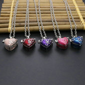 爱心复古可打开纪念项链吊坠DIY个性 饰品女ins