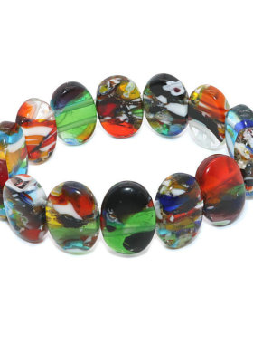 幻彩千花琉璃手工DIY弹力绳女士手链手排