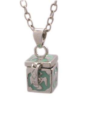 复古滴胶蓝色可打开和平鸽吊坠