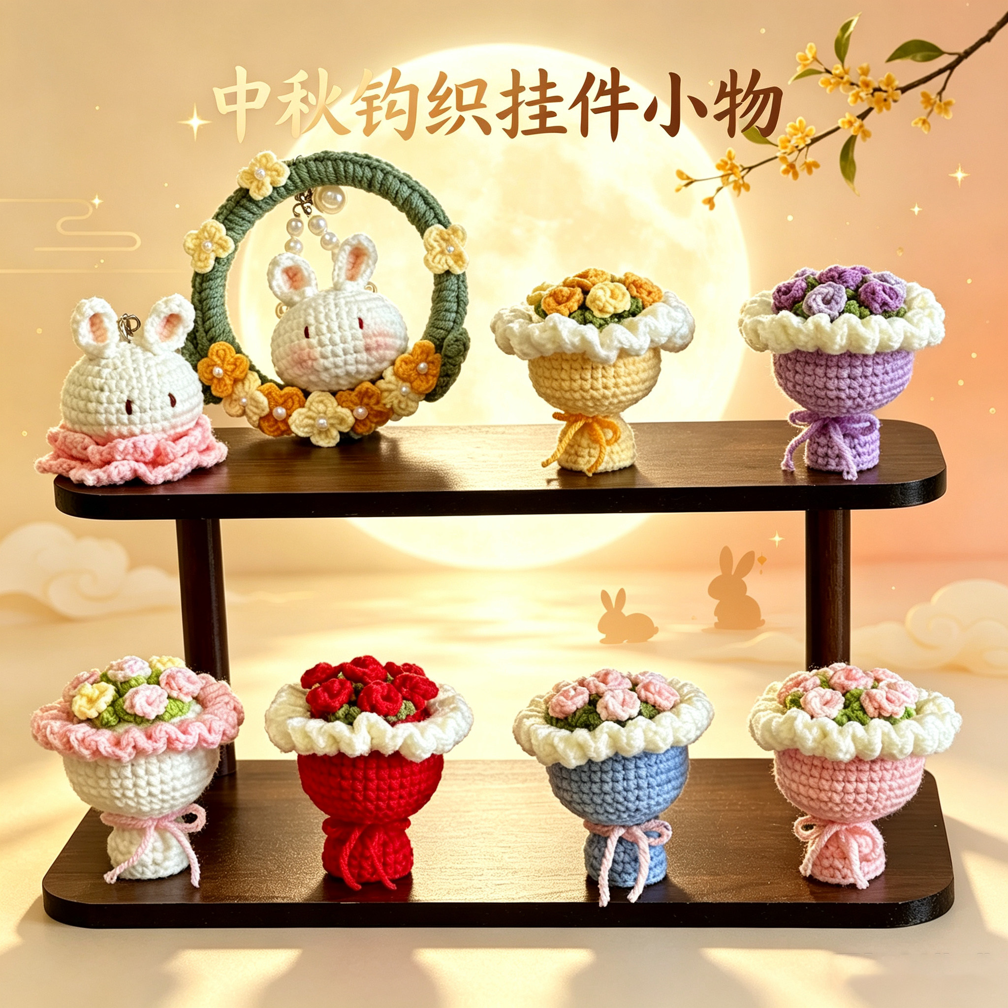 【10斤织织】成品中秋送礼手工创意玩偶