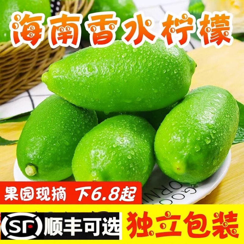 正宗香水柠檬新鲜应当季水果海南非广东无籽青柠檬奶茶店专用9斤