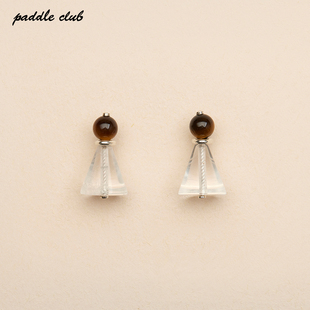 paddle club 跳棋石锥耳环