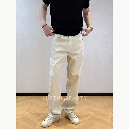 AUSTINBEAUTY【极简主义】夏季cleanfit直筒牛仔长裤子莱赛尔男士