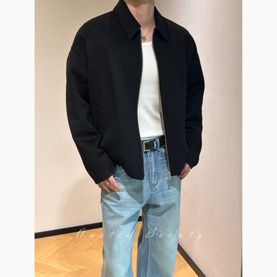 AUSTINBEAUTY【秋季新品】Ac精纺羊毛双面呢翻领简约上衣外套