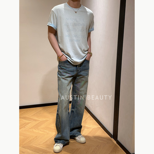 AUSTINBEAUTY【安然序语】夏季简约男士圆领t恤休闲宽松通勤短袖