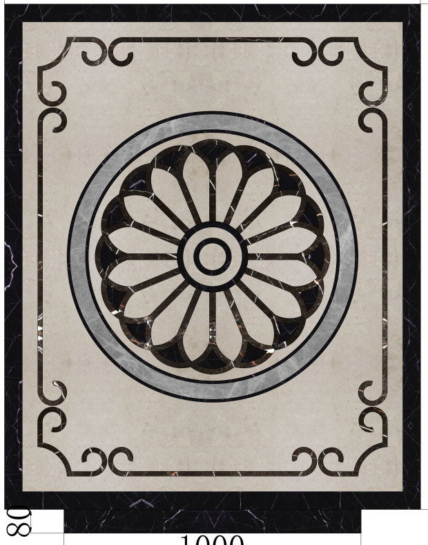 定制天然大理石水刀拼花电梯轿厢地面拼花过道玄关进门客厅拼花