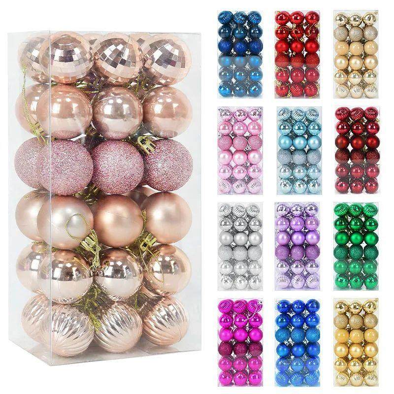 1box Christmas Balls Christmas Tree Ornaments Ball Xmas Hang