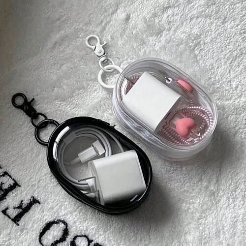 Portable Mini Transparent Storage Bag with Zipper, Multifunc