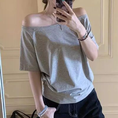 T-shirts Women Solid Simple Summer Casual Cleanfit Short Sle