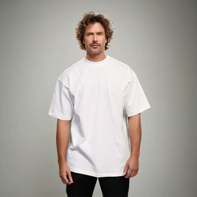 Solid Color T-shirt Men's New Short Sleeve Top Heavy Pound 2
