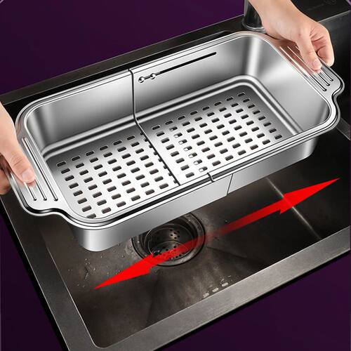 Stainless steel telescopic sink filter basket, adjustable le